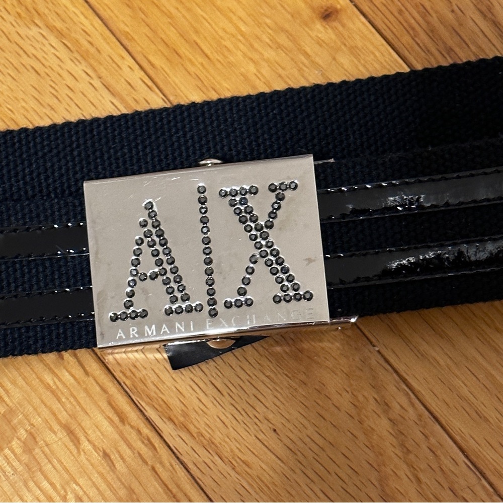 Armani Exchange belt sz M black canvas